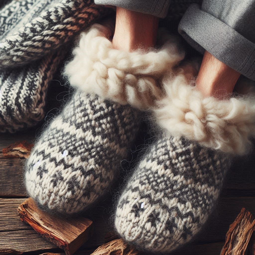 Icelandic Wool Slippers Men